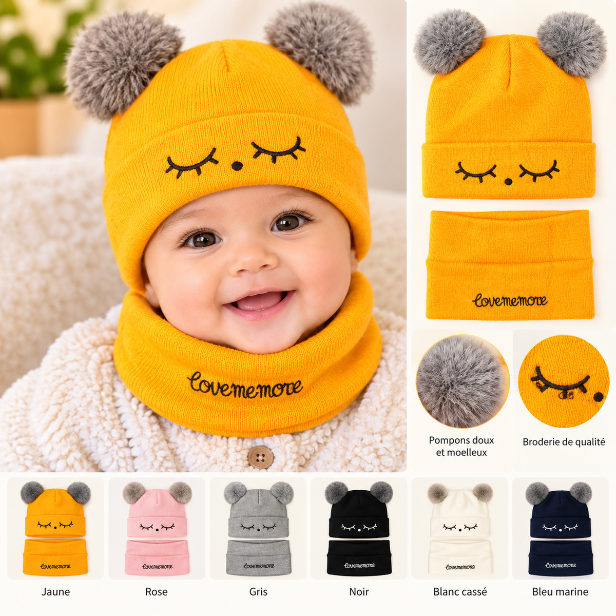 Baby Hat & Scarf Set | Soft & Cozy Baby Accessories | Multiple Colors
