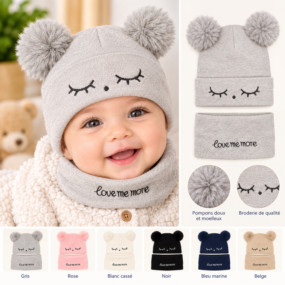 Baby Hat & Scarf Set | Soft & Cozy Baby Accessories | Multiple Colors