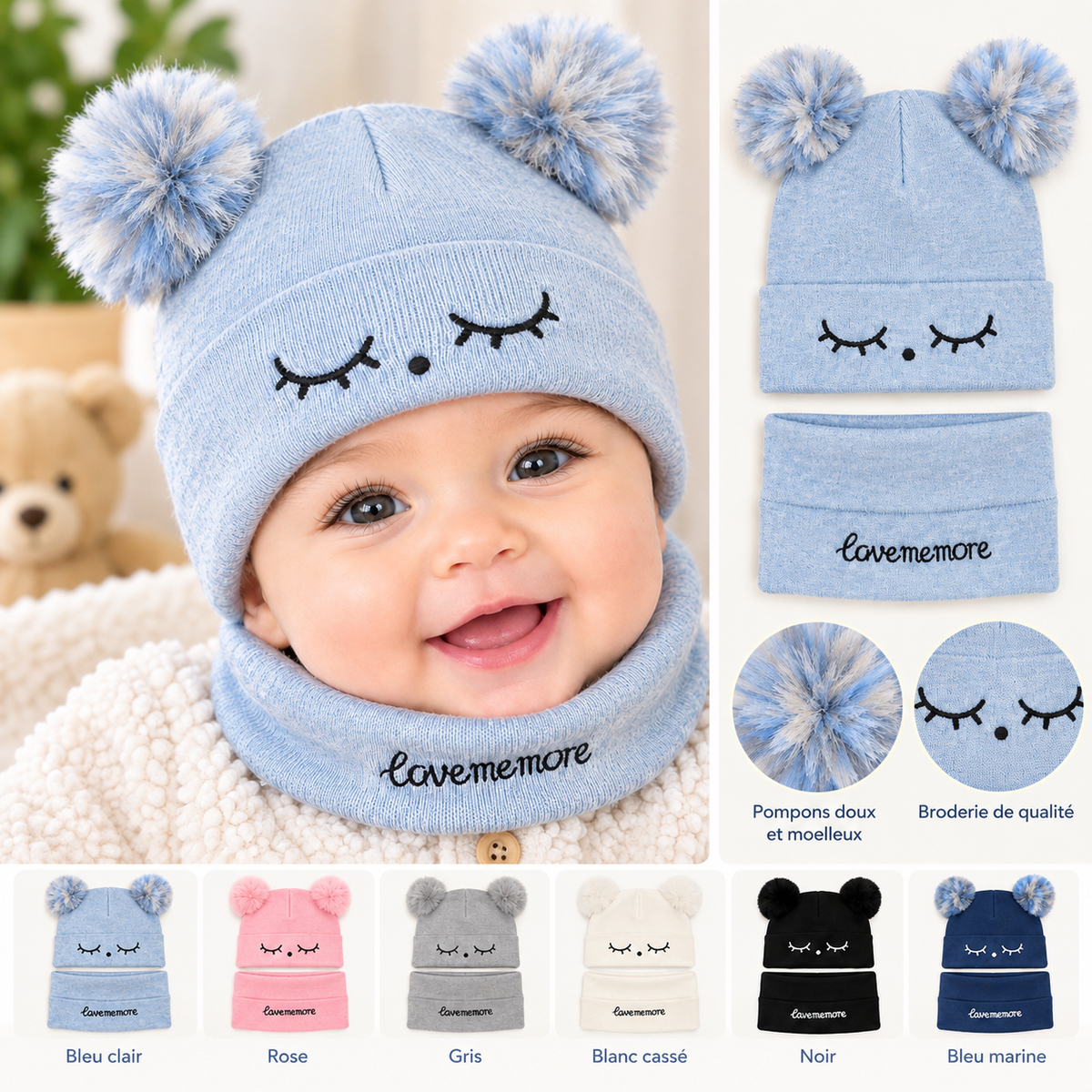 Baby Hat & Scarf Set | Soft & Cozy Baby Accessories | Multiple Colors